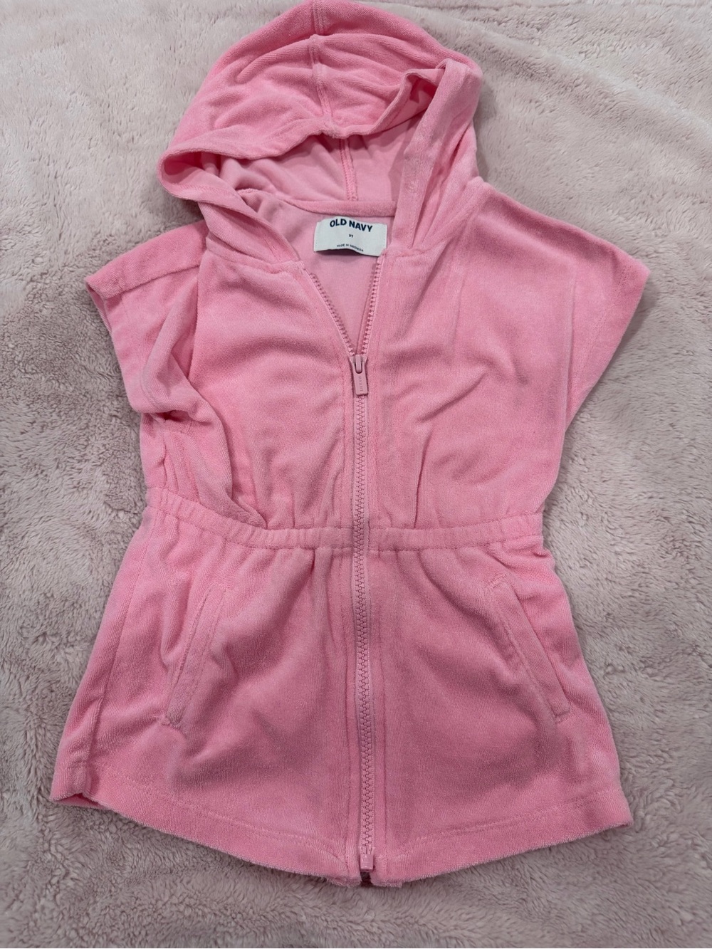 Old Navy Pink Hooded Zip Swim Cover